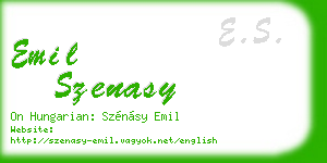 emil szenasy business card