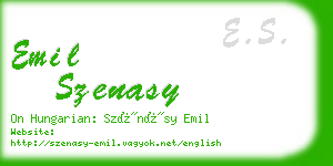 emil szenasy business card